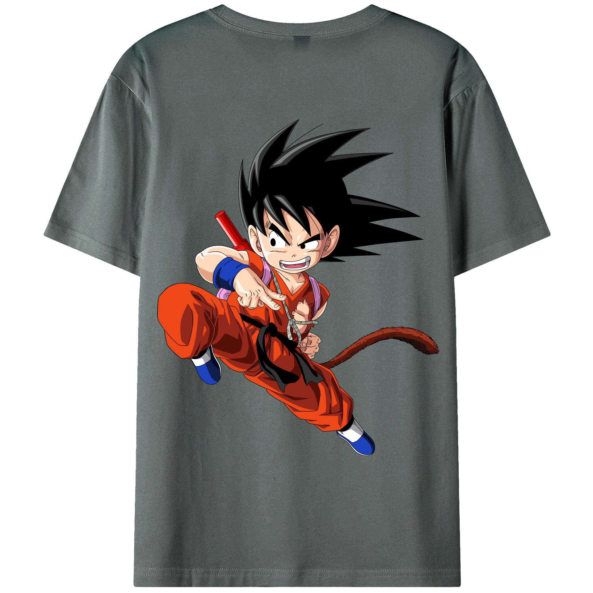 （画像用） ドラゴンボール 孫悟空（そん ごくう）Son Goku カカロット DRAGON BALL Kakarotto 綿100％ メンズ半袖Tシャツ（バックプリント） 通気性